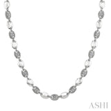 1/4 Ctw Mariner Link Round Cut Diamond Necklace in Sterling Silver