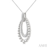 1/10 Ctw Circular Bold Bead Round Cut Diamond Fashion Pendant With Chain in Sterling Silver