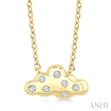 1/20 Ctw Cloud Round Cut Diamond Petite Fashion Pendant With Chain in 10K Yellow Gold
