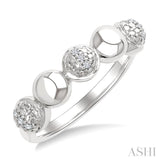 5 MM Bold Bead and 1/20 Ctw Round Cut Diamond Fashion Ring in Sterling Silver