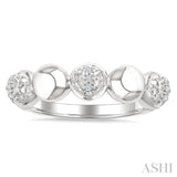 5 MM Bold Bead and 1/20 Ctw Round Cut Diamond Fashion Ring in Sterling Silver