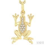 1/20 Ctw Amphibian Round Cut Diamond Petite Fashion Pendant With Chain in 10K Yellow Gold