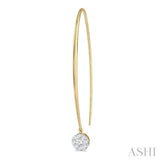 1/2 Ctw Round Dangler Lovebright Diamond Earrings in 14K Yellow and White Gold