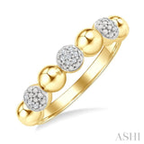 4 MM Bold Bead and 1/20 Ctw Round Cut Diamond Fashion Ring in Yellow Gold Vermeil