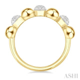 4 MM Bold Bead and 1/20 Ctw Round Cut Diamond Fashion Ring in Yellow Gold Vermeil