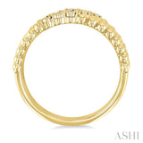 1/10 Ctw Bold Bead and Slanted Round Cut Diamond Fashion Band in Yellow Gold Vermeil