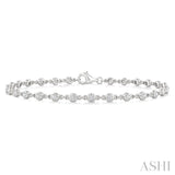 1 Ctw Bezel Set Round Cut Diamond Station Brecelet in 14K White Gold
