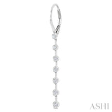 1/2 Ctw Round Cut Diamond Fashion Long Earrings in 14K White Gold