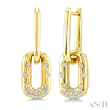 1/5 Ctw Round Cut Diamond Paperclip Mosaic Earrings in 10K Yellow Gold