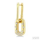 1/5 Ctw Round Cut Diamond Paperclip Mosaic Earrings in 10K Yellow Gold