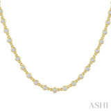 2 Ctw Bezel Set Round Cut Diamond Station Necklace in 14K Yellow Gold