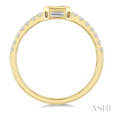 1/2 Ctw East-West Emerald Cut and Round Cut Diamond Ring in 14K Yellow Gold