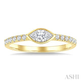 1/2 Ctw East-West Marquise Cut and Round Cut Diamond Ring in 14K Yellow Gold