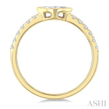 1/2 Ctw East-West Marquise Cut and Round Cut Diamond Ring in 14K Yellow Gold