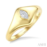 1/5 Ctw Marquise Cut Diamond Fashion Signet Ring in 10K Yellow Gold