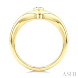 1/5 Ctw Marquise Cut Diamond Fashion Signet Ring in 10K Yellow Gold