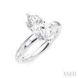 1/4 Ctw Marquise Shape Baguette and Round Cut Diamond Semi-Mount Engagement Ring in 14K White Gold