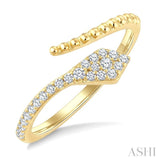 1/5 Ctw Serpent Bead Round Cut Diamond Open Fashion Ring in 10K Yellow Gold