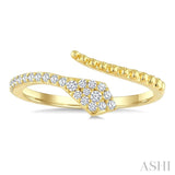 1/5 Ctw Serpent Bead Round Cut Diamond Open Fashion Ring in 10K Yellow Gold