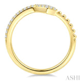 1/5 Ctw Serpent Bead Round Cut Diamond Open Fashion Ring in 10K Yellow Gold