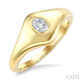 1/5 Ctw Oval Cut Diamond Fashion Signet Ring in 10K Yellow Gold