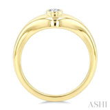 1/5 Ctw Oval Cut Diamond Fashion Signet Ring in 10K Yellow Gold