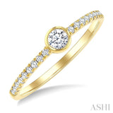 1/3 Ctw Bezel Set Round Cut Diamond Fashion Ring in 14K Yellow Gold