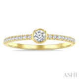 1/3 Ctw Bezel Set Round Cut Diamond Fashion Ring in 14K Yellow Gold