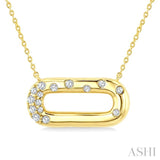 1/5 Ctw Round Cut Diamond  Paperclip Mosaic Pendant With Chain in 10K Yellow Gold