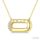 1/5 Ctw Round Cut Diamond  Paperclip Mosaic Pendant With Chain in 10K Yellow Gold