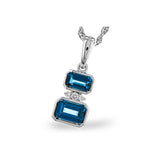 14KT Gold Blue Topaz Necklace