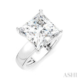 1/6 Ctw Princess Shape Round Cut Diamond Semi-Mount Engagement Ring in 14K White Gold
