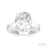 1/10 Ctw Oval Shape Round Cut Diamond Semi-Mount Engagement Ring in 14K White Gold