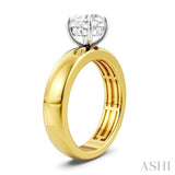 1/20 Ctw Round Shape Round Cut Diamond Semi-Mount Engagement Ring in 14K Yellow and White Gold