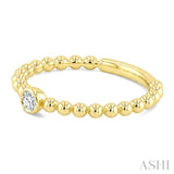 1/10 Ctw Bezel Set Round Cut Bead Bijoux Diamond Beaded Ring in 10K Yellow Gold