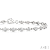1 Ctw Bezel Set Round Cut Diamond Station Bracelet in 14K White Gold