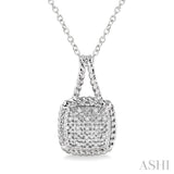 1/20 Ctw Round Cut Diamond Pendant in Sterling Silver with Chain