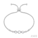 1/20 Ctw Infinity Swirl Round Cut Diamond Sterling Silver Lariat Bracelet