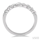 1/10 Ctw Oval Lattice Round Cut Diamond Ladies Band in 14K White Gold