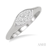 1/5 Ctw Marquise Shape Lovebright Round Cut Diamond Ring in 14K White Gold
