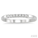1/10 Ctw 7 Stone Round Cut Diamond Wedding Band in 14K White Gold