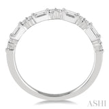 1/3 Ctw Baguette and Round Cut Diamond Wedding Band in 14K White Gold