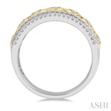 3/8 Ctw Lattice Two Tone Round Cut Diamond Fashion Band in 14K White and Yellow Gold