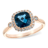 14KT Gold Ladies Blue Topaz Fashion Ring