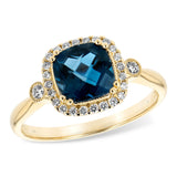14KT Gold Ladies Blue Topaz Fashion Ring