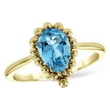 14KT Gold Ladies Blue Topaz Fashion Ring