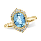 14KT Gold Ladies Aqua Fashion Ring