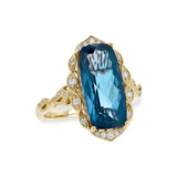 14KT Gold Ladies Blue Topaz Fashion Ring