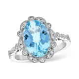 14KT Gold Ladies Aqua Fashion Ring