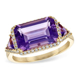 14KT Gold Ladies Amethyst Fashion Ring